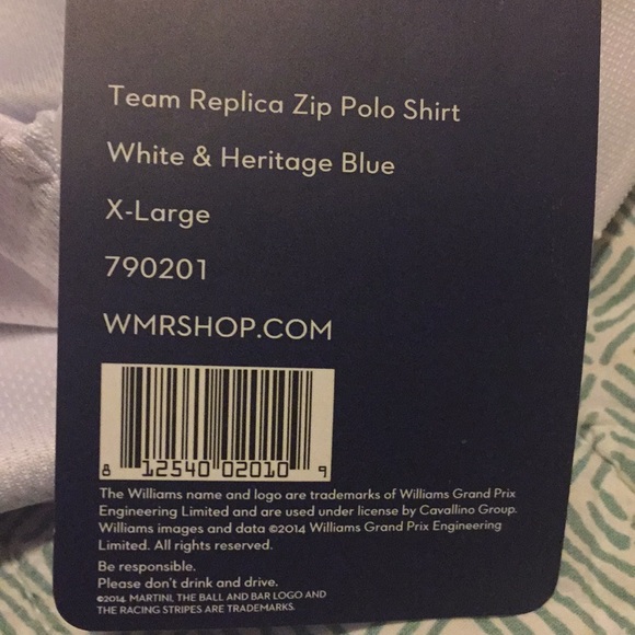 Williams Martini Raving Replica polo XL NWT - Picture 5 of 8